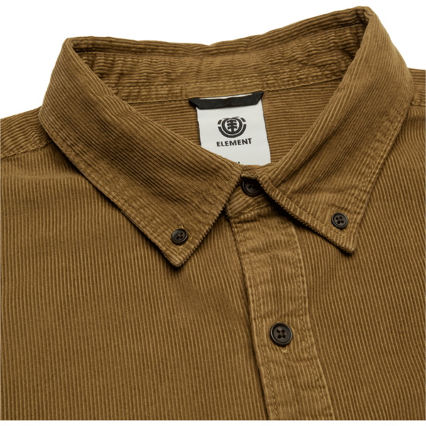 2026 Element Mens Button Down Regular Corduroy Shirt ELYWT00187 - Sepia